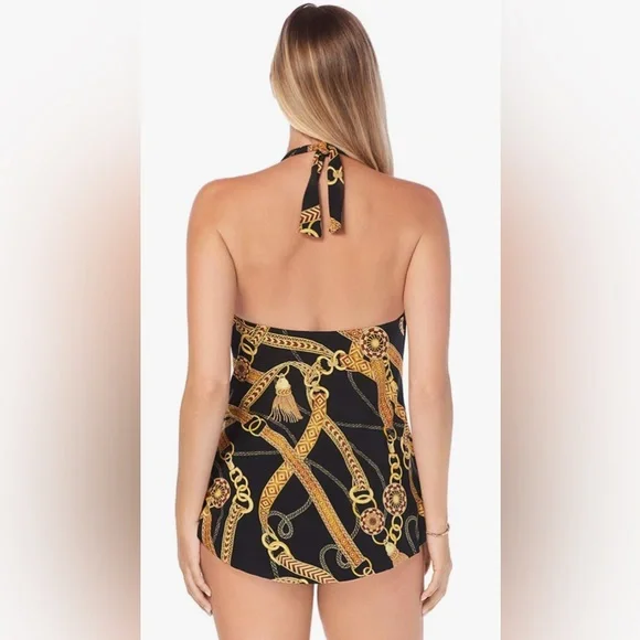 Magicsuit Black and Gold Chain Pattern Top Size 12 NEW with tags - Picture 3 of 10